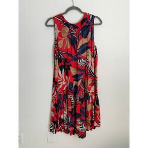 Nic + Zoe floral midi dress tie‎ back size medium